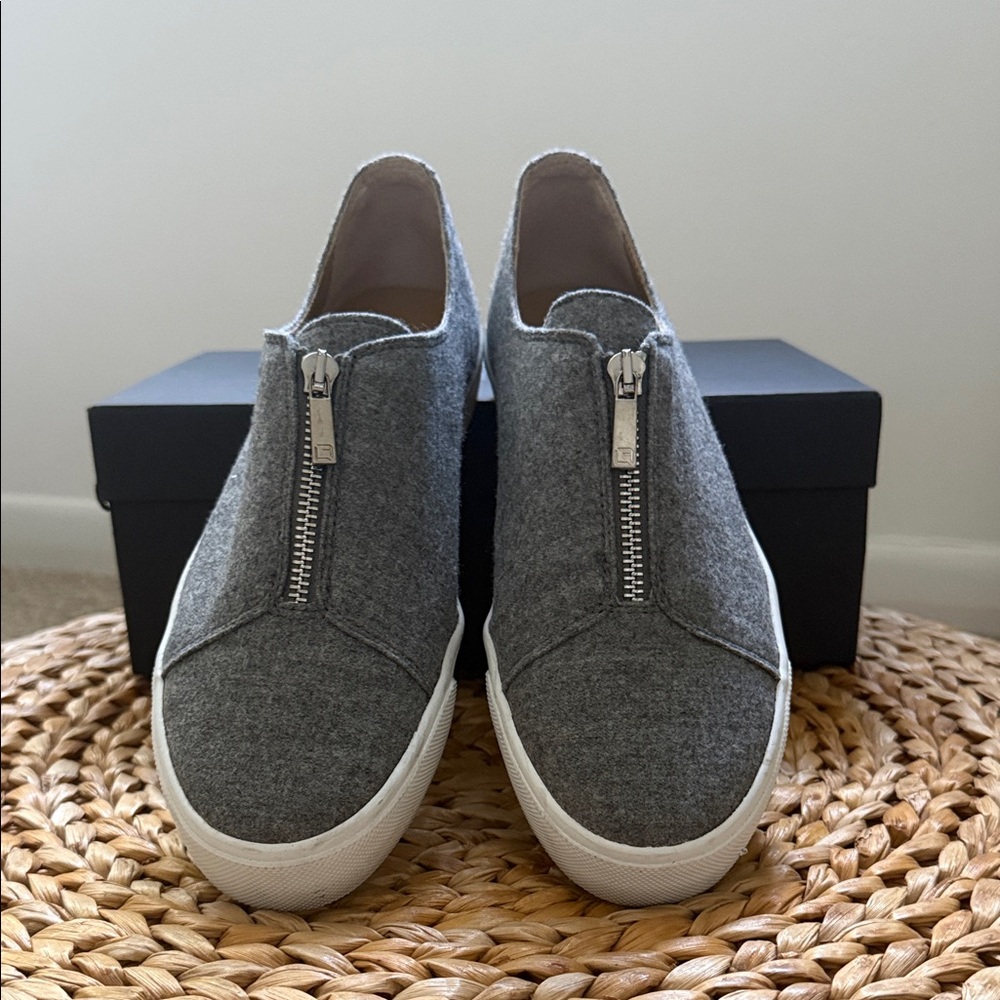 Lafayette 148 New York Gray Slip-On Shoes